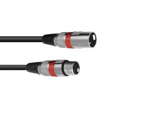 OMNITRONIC XLR cable 3pin 0.5m bk/rd