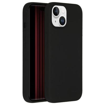 AccezzLiquid Silicone Backcover met MagSafe iPhone 15 Telefoonhoesje Zwart