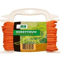 Oranje touw - 6 mm x 10 meter - kunststof gedraaid - hobby/klus - binnen / buiten