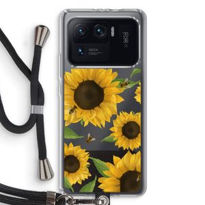 Sunflower and bees: Xiaomi Mi 11 Ultra Transparant Hoesje met koord