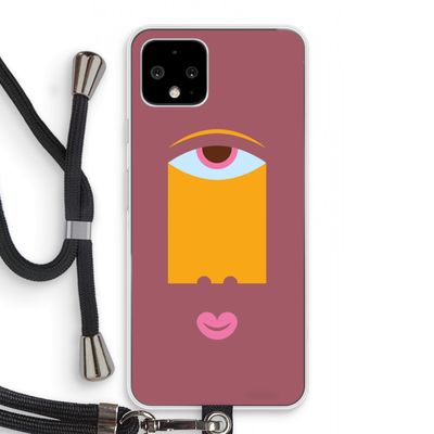 Mono V: Pixel 4 Transparant Hoesje met koord