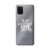Partner in crime: Samsung Galaxy A31 Transparant Hoesje Partner in crime: Samsung Galaxy A31 Transparant Hoesje