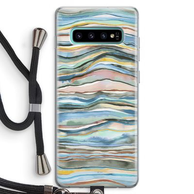 Watercolor Agate: Samsung Galaxy S10 Plus Transparant Hoesje met koord