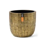 Capi Bloempot Bol Blocks Goud-Zwart Ø14cm