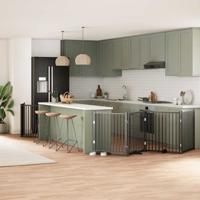 Hondenhek inklapbaar 10 panelen 800 cm populierenhout zwart