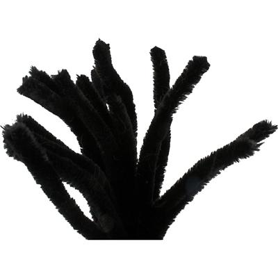 Creativ Company Chenille, l: 30 cm, dikte 15 mm, zwart, 15 stuk/ 1 doos