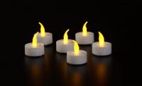 6 theelichten met geel vlameffect - Annas collection