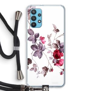 Mooie bloemen: Samsung Galaxy A32 4G Transparant Hoesje met koord