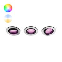 Philips InbouwspotHue Centura - White and Color set van 3 zilvergrijs - 929003809301