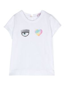 Chiara Ferragni Kids t-shirt en coton à imprimé graphique - Blanc