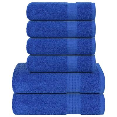 VidaXL 6-delige handdoekenset 360 g/m² 100% katoen blauw