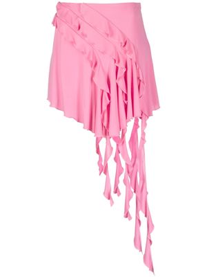 Blumarine jupe volantée à design asymétrique - Rose