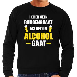 Apres ski sweater Geen ruggengraat zwart heren - Wintersport foute party trui