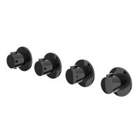 Afbouwdeel IVY Pact Inbouwthermostaat 3 Stopkranen Symmetry Met Ronde Rozetten Zwart Chroom PVD Afbouwdeel IVY Pact Inbouwthermostaat 3 Stopkranen Symmetry Met Ronde Rozetten Zwart Chroom PVD
