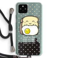 Sleep All Day: Pixel 5a 5G Transparant Hoesje met koord