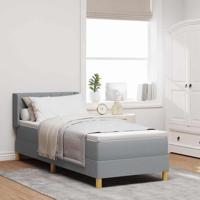 Boxspringbed met matras Lichtgrijs 80 x 200 cm Stof
