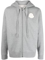 Moncler hoodie zippé à patch logo - Gris - thumbnail