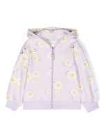 Monnalisa hoodie zippé à fleurs - Violet - thumbnail