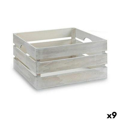 Decoratieve Doos Gift Decor Wit Hout Populier Populierenhout (9 Stuks)