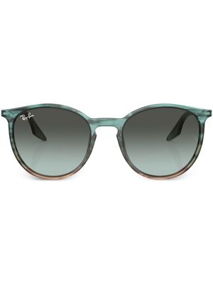 Ray-Ban lunettes de soleil rondes à plaque logo - Multicolore