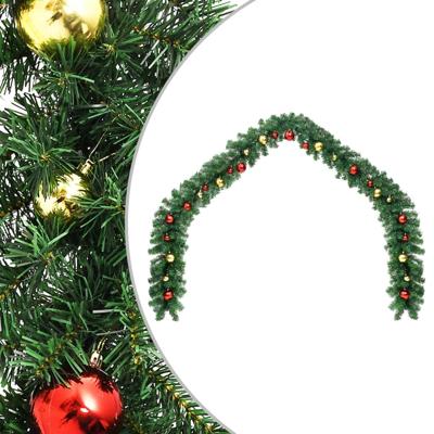 VidaXL Kerstslinger versierd met kerstballen 10 m