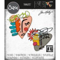 Sizzix • tim holtz thinlits die set abstract faces 19pcs