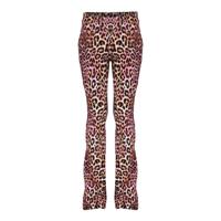 Geisha winter flare legging - roze/zwart - panter