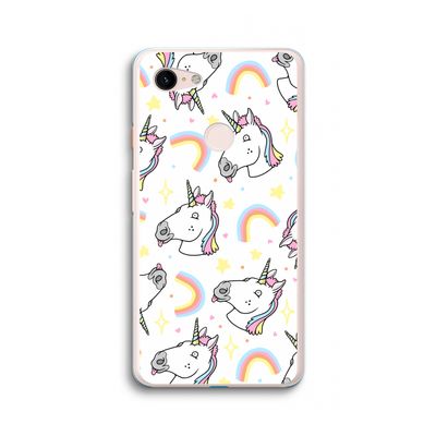 Rainbow Unicorn: Google Pixel 3 XL Transparant Hoesje