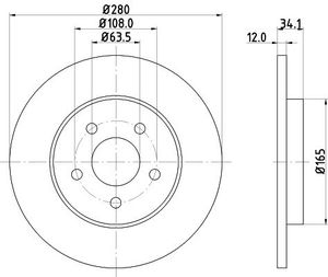 Remschijf Gecoat 50346PRO 8DD355108061