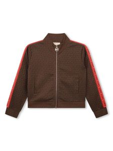 Michael Kors Kids sweat zippé à motif monogrammé - Marron