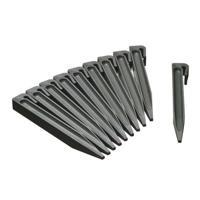 NATUUR Lot van 10 ankers voor tuinborder - Polypropyleen - Grijs - H19,5 x 1,9 x 1,8 cm