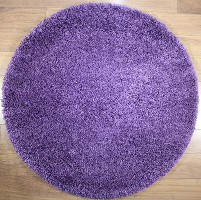 Hoogpolig vloerkleed shaggy Plus 901 5cm hoogte - paars/lila 120 cm Rond