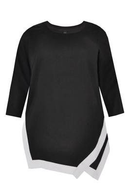 Yoek Puntige blouse linnen | Zwart | Maat 58/60