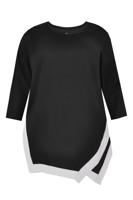 Yoek Puntige blouse linnen | Zwart | Maat 54/56