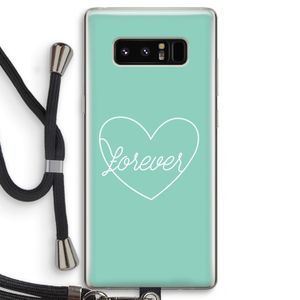 Forever heart pastel: Samsung Galaxy Note 8 Transparant Hoesje met koord