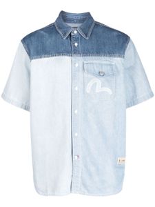 EVISU chemise en jean à logo brodé - Bleu