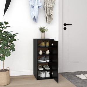 VidaXL Schoenenkast 32x35x70 cm bewerkt hout zwart