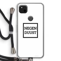 Negenduust vierkant: Pixel 4a Transparant Hoesje met koord