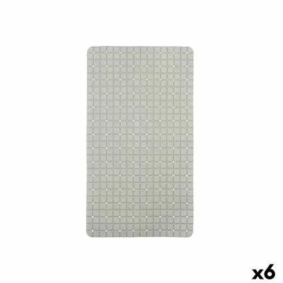 Antislipmat voor in de douche Ruiten Grijs PVC 67,7 x 38,5 x 0,7 cm (6 Stuks)