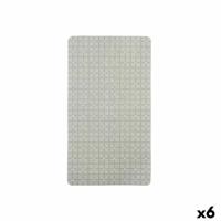 Antislipmat voor in de douche Ruiten Grijs PVC 67,7 x 38,5 x 0,7 cm (6 Stuks)