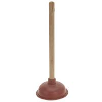 Toilet/gootsteen ontstopper plopper 40 cm - Huishoud/schoonmaak - Ontstoppers/ploppers - hout/rubber