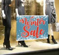 Winkel sticker winter sale sneewvlokjes - thumbnail