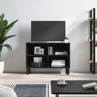 Tv-meubel 69,5x30x50 cm bewerkt hout zwart - thumbnail