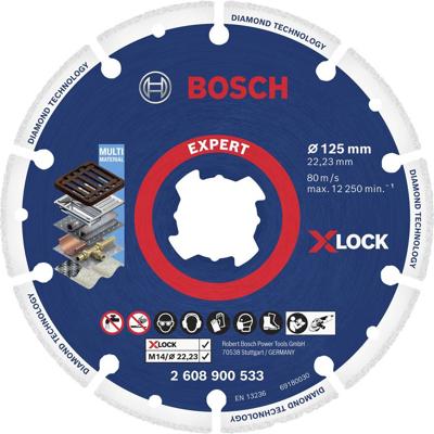 Bosch Accessories 2608900533 X-LOCK Diamanten doorslijpschijf Diameter 125 cm Boordiameter 22.23 mm Metaal 1 stuk(s)