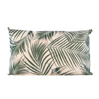 1 x Bank/sier kussens met palm plant/bladeren print voor binnen en buiten 50 x 30 cm