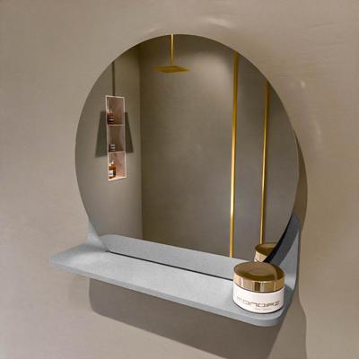 MONDIAZ SPOT spiegel rond 40cm met Spiegelplanchet kleur Plata.