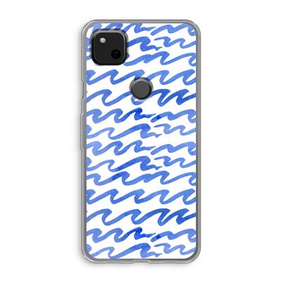 Blauwe golven: Google Pixel 4a Transparant Hoesje
