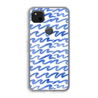 Blauwe golven: Google Pixel 4a Transparant Hoesje