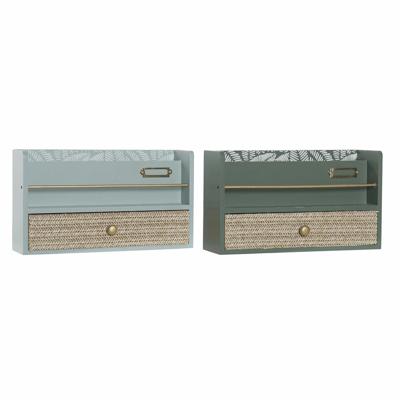 Multi-Functionele Organiser DKD Home Decor LD-181379 Groen Polypropyleen Hout MDF 30 x 9 x 17 cm (2 Stuks)
