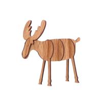 2 PC'S kerstversiering houten DIY elanden decoraties kinderen creatieve geschenken Desktop decoratie grootte: S (hout kleur)